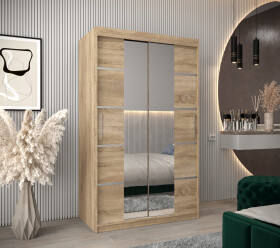 Šatní skříň Abi V4 Barva korpusu: Dub Sonoma, Rozměry: 120 cm, Dveře: Dub sonoma