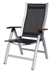 Sun garden ASS COMFORT zahradní polohovací křeslo hliníkové - černé + stříbrná