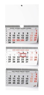 Tříměsíční skládaný kalendář 2025 nástěnný kalendář