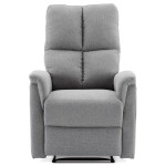 Relaxační křeslo, manuální ovládání, světle šedá látka