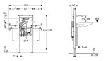 Duofix Předstěnová instalace pro umyvadlo Geberit ONE 120 cm, pro nástěnnou armaturu ONE, podomítkový sifon a prvek Clou, částečně vysoká 111.094.00.1