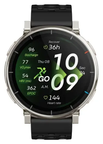Amazfit Active 3 Premium Apex Silver / Chytré hodinky / 1.32" AMOLED / 5 ATM / BT 5.3 / NFC / GPS (W2558GL1N)