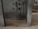MEXEN - Omega posuvné sprchové dveře 140, transparent, černá se sadou pro niku 825-140-000-70-00