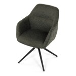 Židle jídelní a konferenční, zelená látka, černé kovové nohy, otočný mechanismus