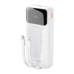 Dudao K15Pro 20000mAh bílá / Powerbanka / USB-C / USB-A / vestavěné kabely Lightning / USB-C / 22.5W