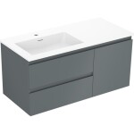 MEXEN/S - Orio koupelnová skříňka 100 cm s umyvadlem Otis levá, 2S, 1D, grafit mat/bílá mat 91A13-10047-3-BBFFF66-W18L01