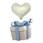 Létající balónek srdce smetanové metalické 35 cm - TAKARA KOSAN Létající balónek srdce smetanové metalické 35 cm - TAKARA KOSAN