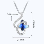 Náhrdelník Swarovski Elements Luicca - motýl, Modrá 40 cm + 5 cm (prodloužení)