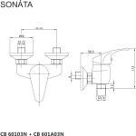 MEREO - Sprchová nástěnná baterie, Sonáta, 150 mm, bez příslušenství, chrom CB60103N