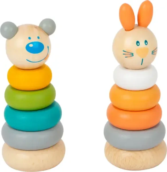 Small Foot Nasazovací věž pastelová 1 ks medvěd