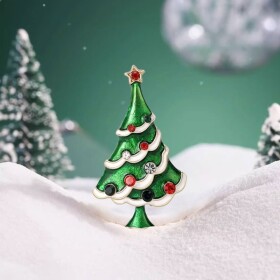 Vánoční brož ve tvaru zeleného stromečku, Zelená