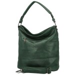 Trendy dámská koženková kabelka na rameno Sandipa, tmavě zelená