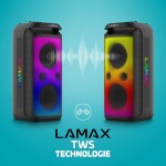 LAMAX PartyKing1 Max / Párty reproduktor / 200 W / výdrž až 15 h / BT 5.3 / microSD / flash disk (LXPSMPK1MXNBA)