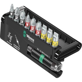 Wera 8700-9/BTZ 05056374001 sada bitů, 10dílná, plochý, křížový PH, křížový PZ, 1/4 (6,3 mm)