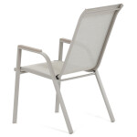 Zahradní židle, kov, síťovina, béžová, AZC-S1048 CRM