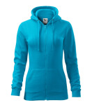 Trendy Zipper mikina dámská tyrkysová M