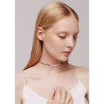 Choker náhrdelník Estrella, sladkovodní perla, spinel, Černá 35 cm + 5 cm (prodloužení)