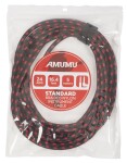 Amumu Woven Instrument Cable Red Angled 5 m