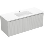 MEXEN/S - Rivel koupelnová skříňka 120 cm s umyvadlem Otis, 1 šuplík, reliéf , šedá mat/bílá mat 91A20-12047-1-BF62-W18M01