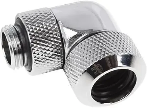 Alphacool Eiszapfen 13mm chromová / Šroubení HardTube / 90° / G1/4" / mosazné a akrylové trubky (17392)