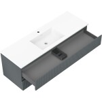 MEXEN/S - Rivel koupelnová skříňka 140 cm s umyvadlem Otis, 2 zásuvky, reliéf , grafit mat/bílá mat - 91A20-14047-2-BFF66-W18M 91A20-14047-2-BFF66-W18M01