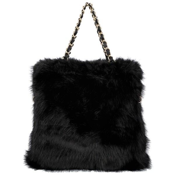 Módní dámská plyšová kabelka do ruky Lilith, černá