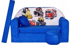 DumDekorace Modrá dětská pohovka 98 x 170 cm Cars