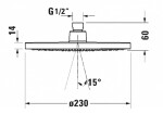 DURAVIT - Sprchy Hlavová sprcha, průměr 23 cm, MinusFlow, zlatá UV0662017034