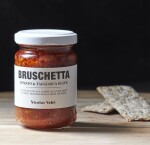 Nicolas Vahé Rajčatová bruschetta s olivami Taggiasca 135 g, červená barva, bílá barva, sklo