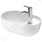 DURAVIT - Luv Umývátko na desku, 420x270 mm, bez přepadu, s otvorem pro baterii, WonderGliss, bílá/matná bílá 03814226001