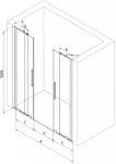 MEXEN/S - Velar Duo posuvné sprchové dveře 160, transparent, złote 871-160-000-02-50