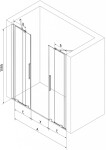 MEXEN/S - Velar Duo posuvné sprchové dveře 140 cm, dekor, růžové zlato 871-140-000-32-60