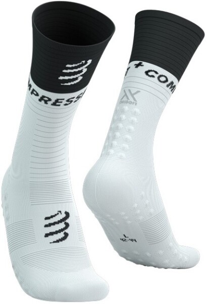 Kompresní ponožky Compressport Mid Compression Socks V2.0 White/Black Velikost: EU