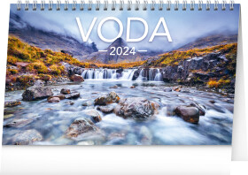Stolní kalendář Presco Group 2024 - Voda CZ/SK, 23,1 × 14,5 cm