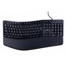 Hama EKC-400 černá / drátová ergonomická klávesnice / odnímatelná podložka pod zápěstí (182630)