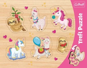 Trefl - Puzzle - Vkládačka: Jednorožci, lamy a lenochodi