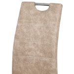 Jídelní židle, potah krémová látka COWBOY v dekoru vintage kůže, bílé prošití, k