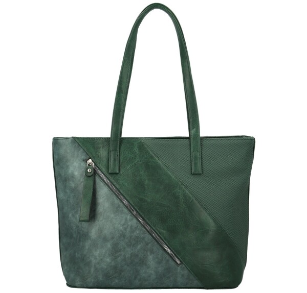 Stylová dámská koženková kabelka na rameno Anisia, tmavě zelená