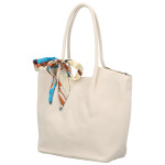 Módní dámská koženková kabelka na rameno Nenet, krémová