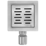 REA - Podlahová vpusť LINE 120x120 kartáčovaný nikl REA-G6204