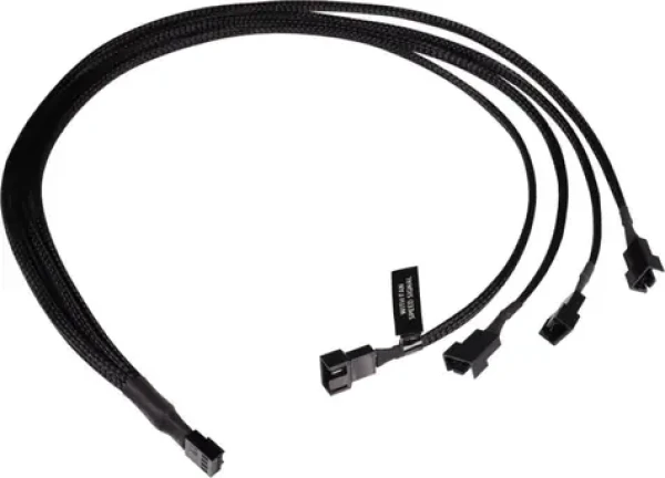 Alphacool Y-Splitter 4-Pin na 4x 4-Pin PWM černá / Kabel / PWM rozbočovač / 60 cm (18684)