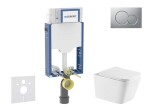 GEBERIT - Kombifix Set předstěnové instalace, klozetu Arkas I a sedátka softclose, tlačítko Sigma01, lakovaný matný chrom SANI15CA2110