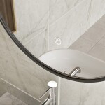 Erga Emma, kulaté LED zrcadlo 80cm, černý kovový rám, 1840 lm, 6500K, zadní osvětlení, ERG-V01-201-8080-BK