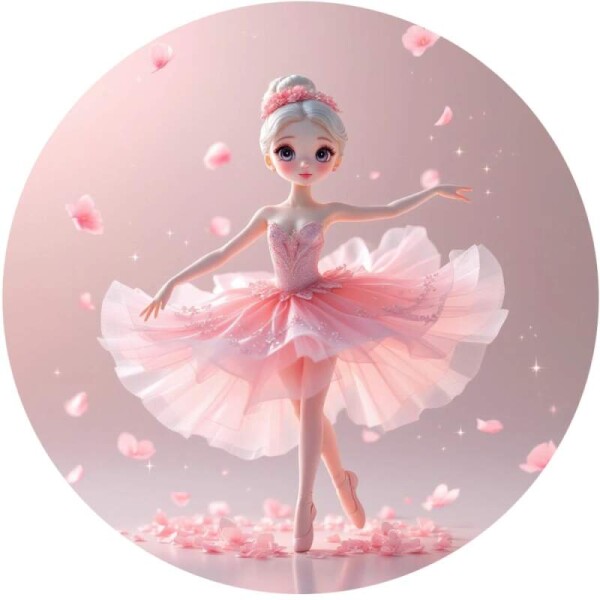 Obrázek Jedlý papír na dort Malá baletka růžová