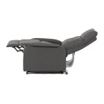 Křeslo polohovací, eletrické, šedá látka.