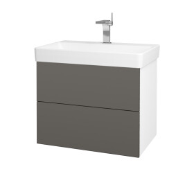 Dřevojas - Koupelnová skříňka VARIANTE SZZ2 70 pro umyvadlo Laufen Pro S - N01 Bílá lesk / N06 Lava 195083