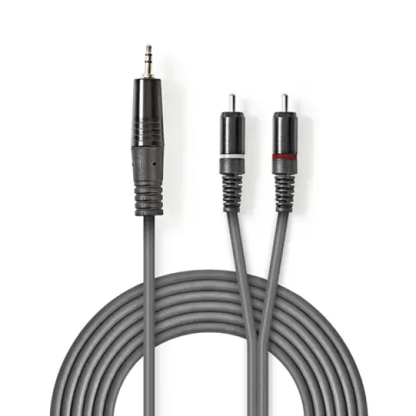 Nedis Stereo Audio kabel jack 3.5 mm (M) - 2x RCA (M) 1.50 m tmavě šedá (COTH22200GY15)