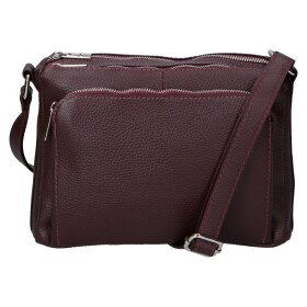 Stylová dámská kožená crossbody Robertina, vínově červená