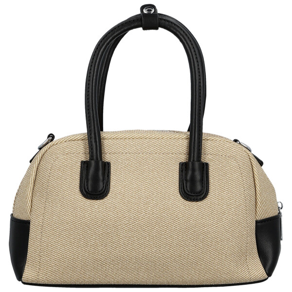 Módní dámská koženková kabelka do ruky Leora, béžová-černá