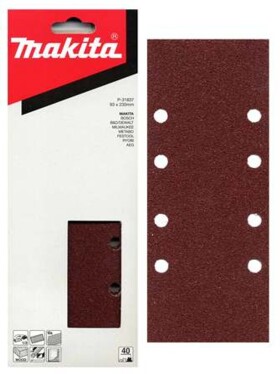 Makita P-36033 / Brusný papír na dřevo | kov | kámen / Zrnitost 180 / Rozměry 93x228 mm / 8 otvorů / 10 ks (P-36033)